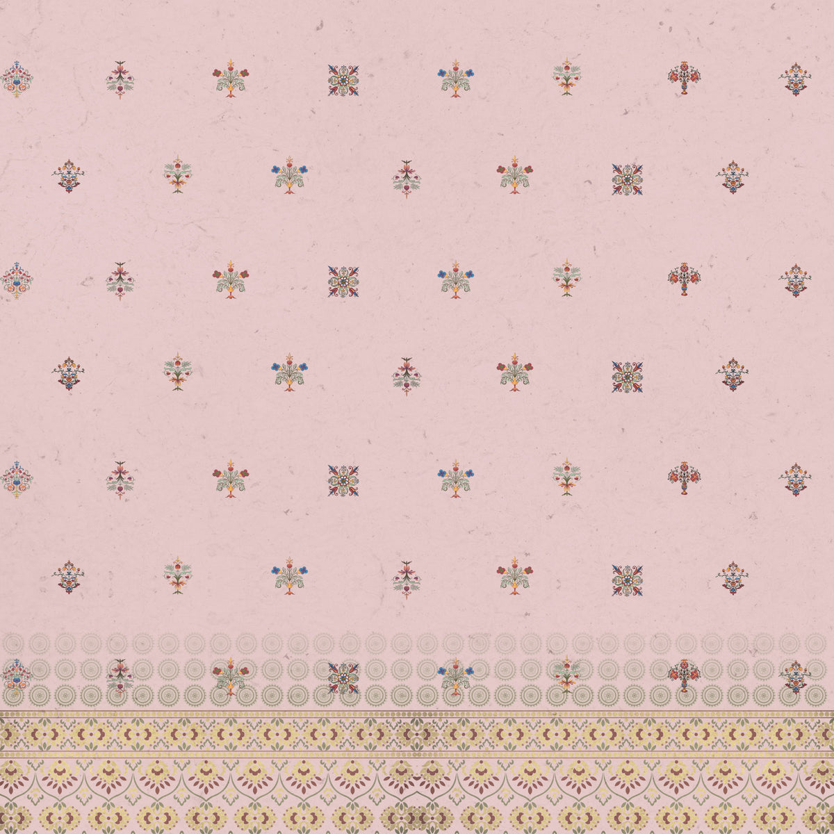 Zardozi Pink Wall Mural in your room — zoomed