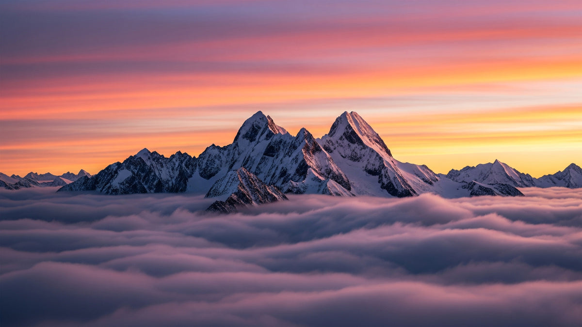 Above the Clouds Wall Mural in your room — zoomed
