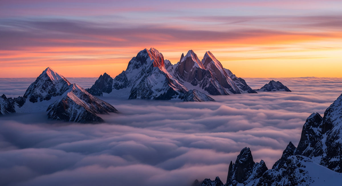 Mountains in Clouds Wall Mural in your room