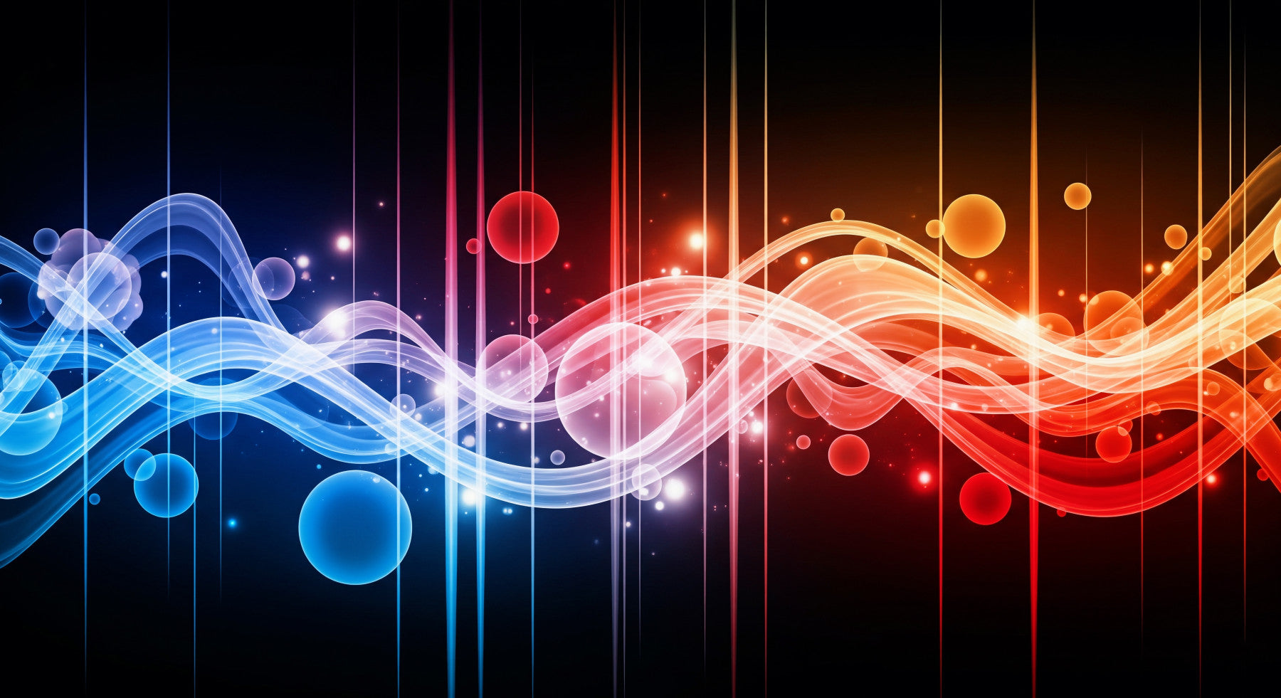 Chromatic Waves Wall Mural in your room — zoomed
