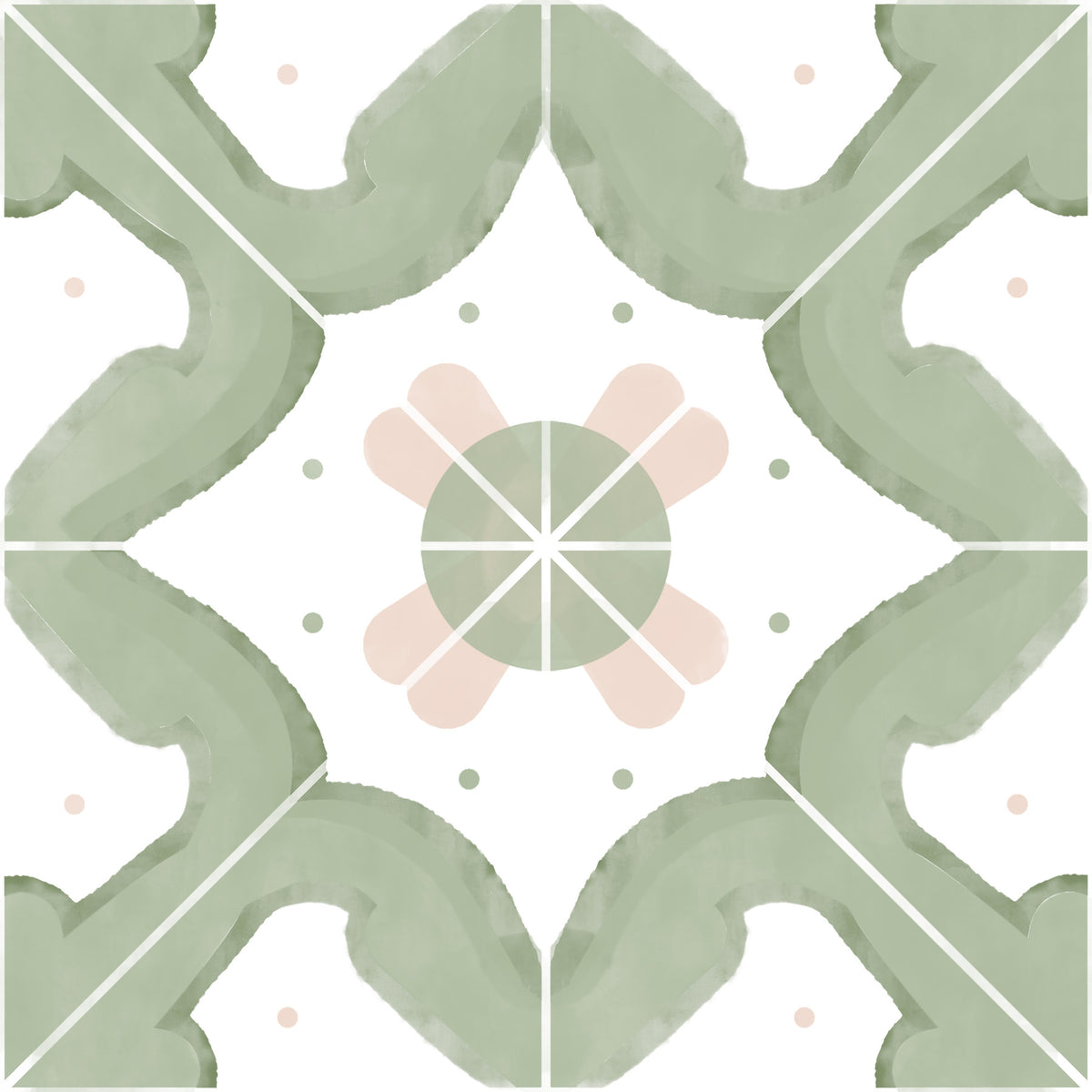 Classic Sage Kitchen Tiles Wallpaper⁠ in your room