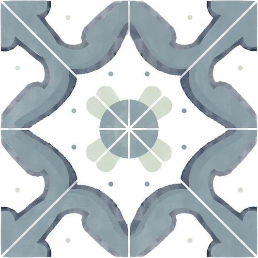 Classic Blue Kitchen Tiles Wallpaper⁠
