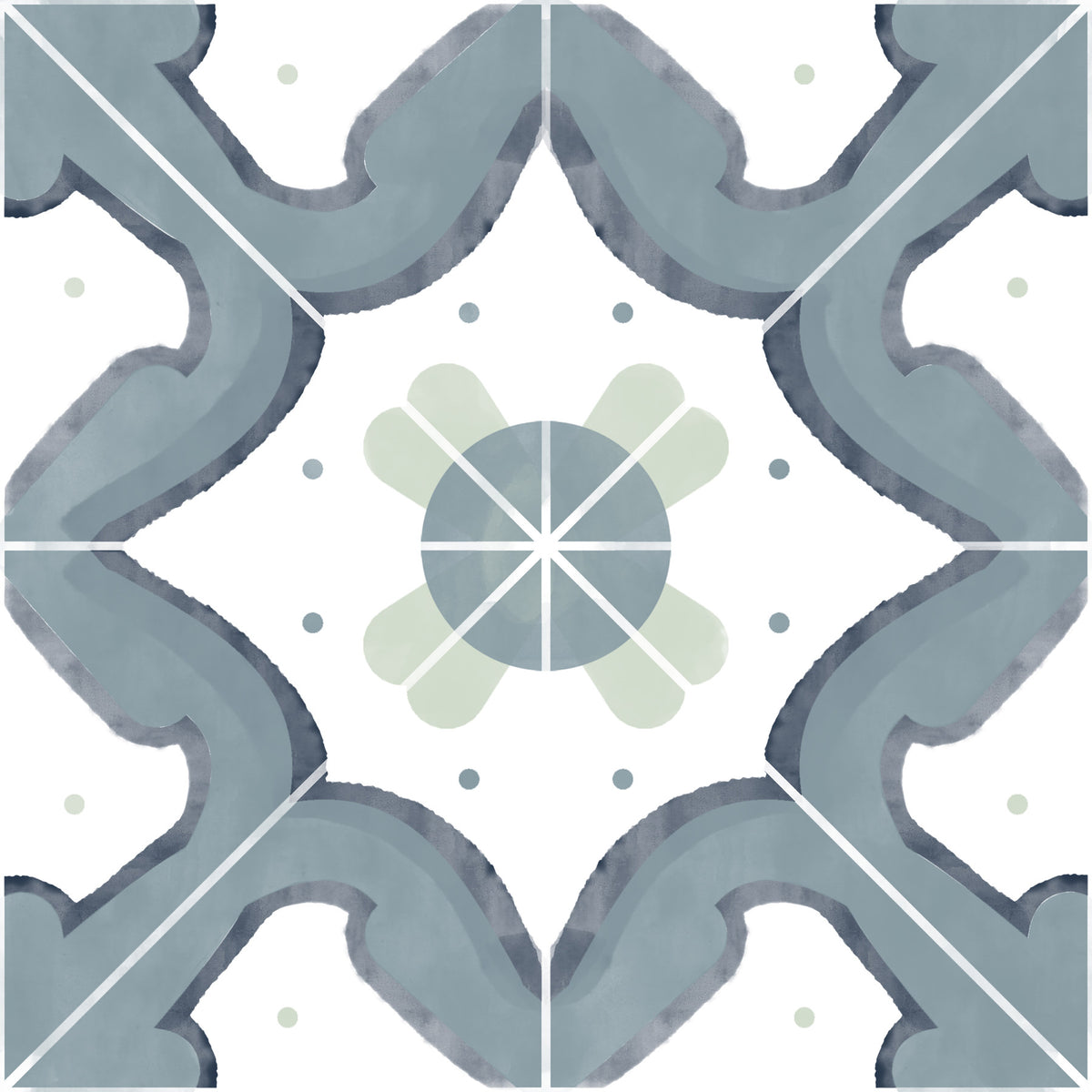 Classic Blue Kitchen Tiles Wallpaper⁠ in your room