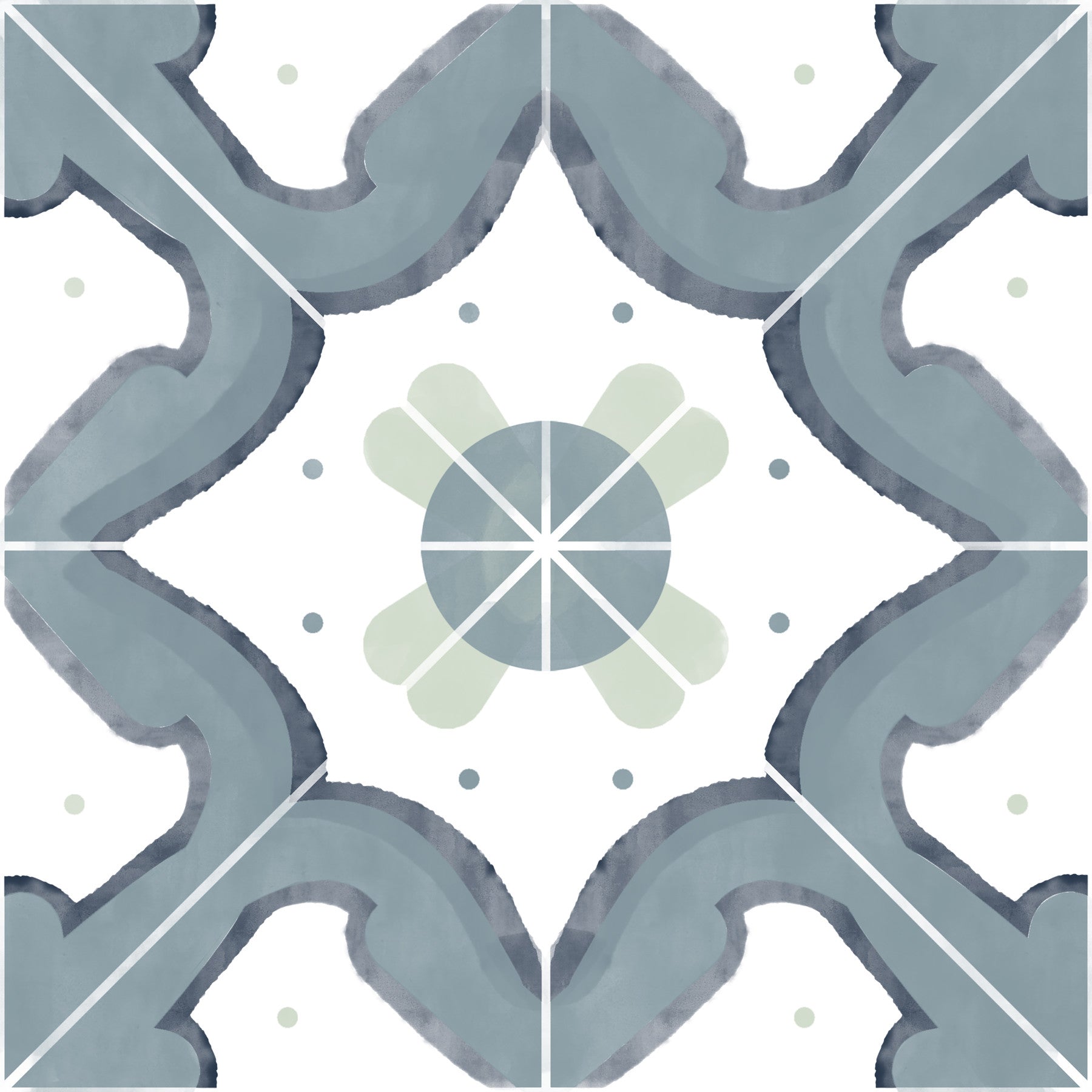 Classic Blue Kitchen Tiles Wallpaper⁠