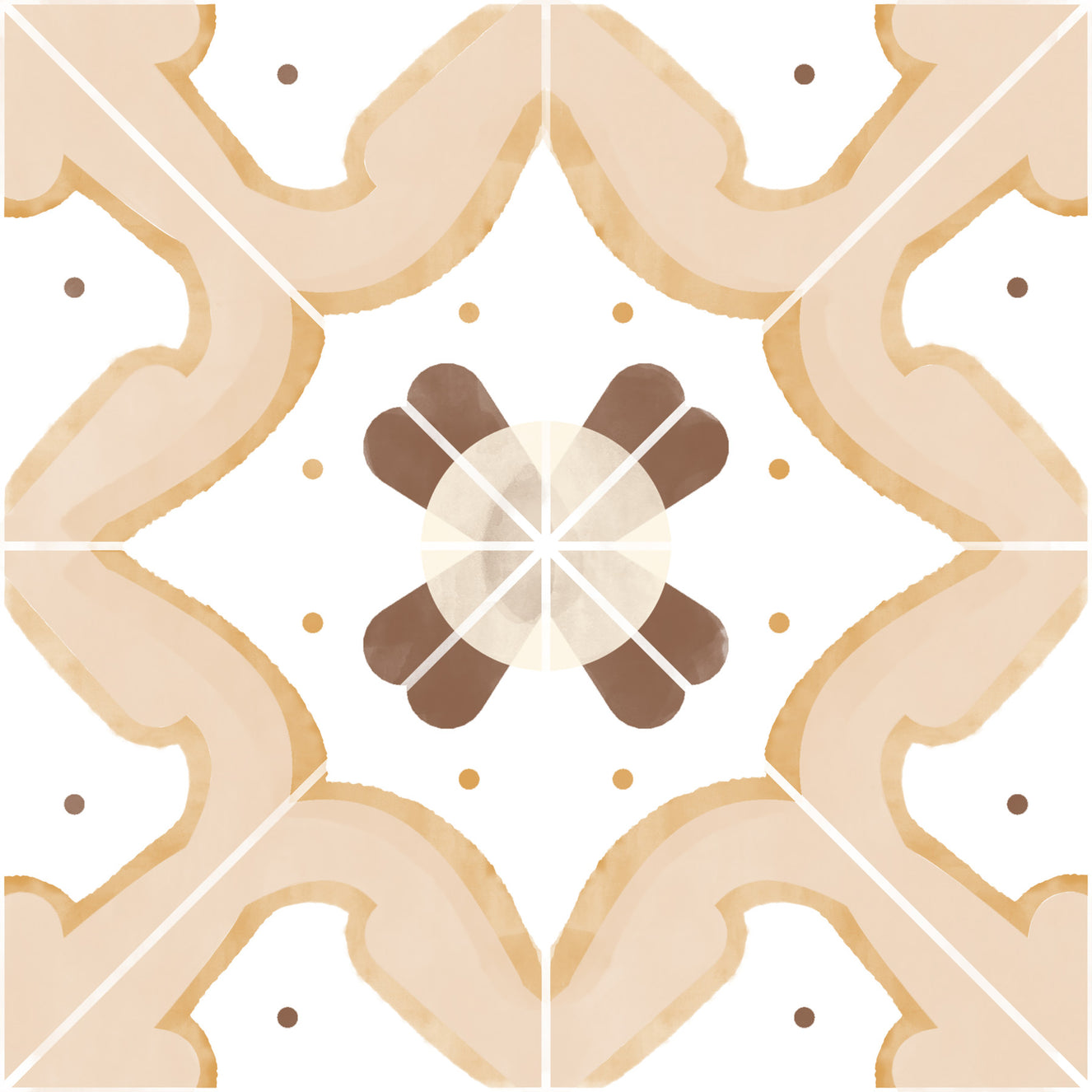 Classic Apricot Kitchen Tiles Wallpaper⁠