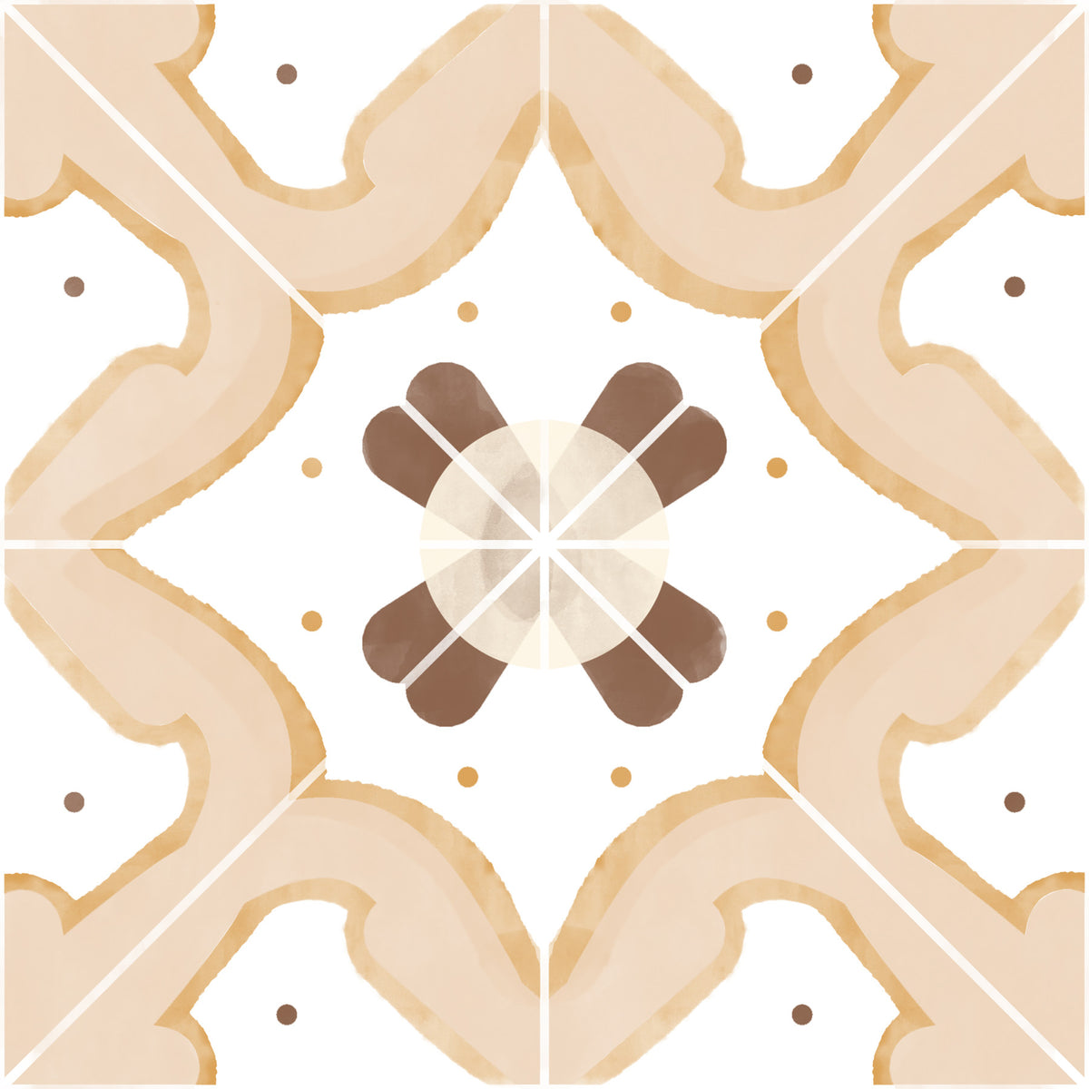 Classic Apricot Kitchen Tiles Wallpaper⁠ in your room — zoomed