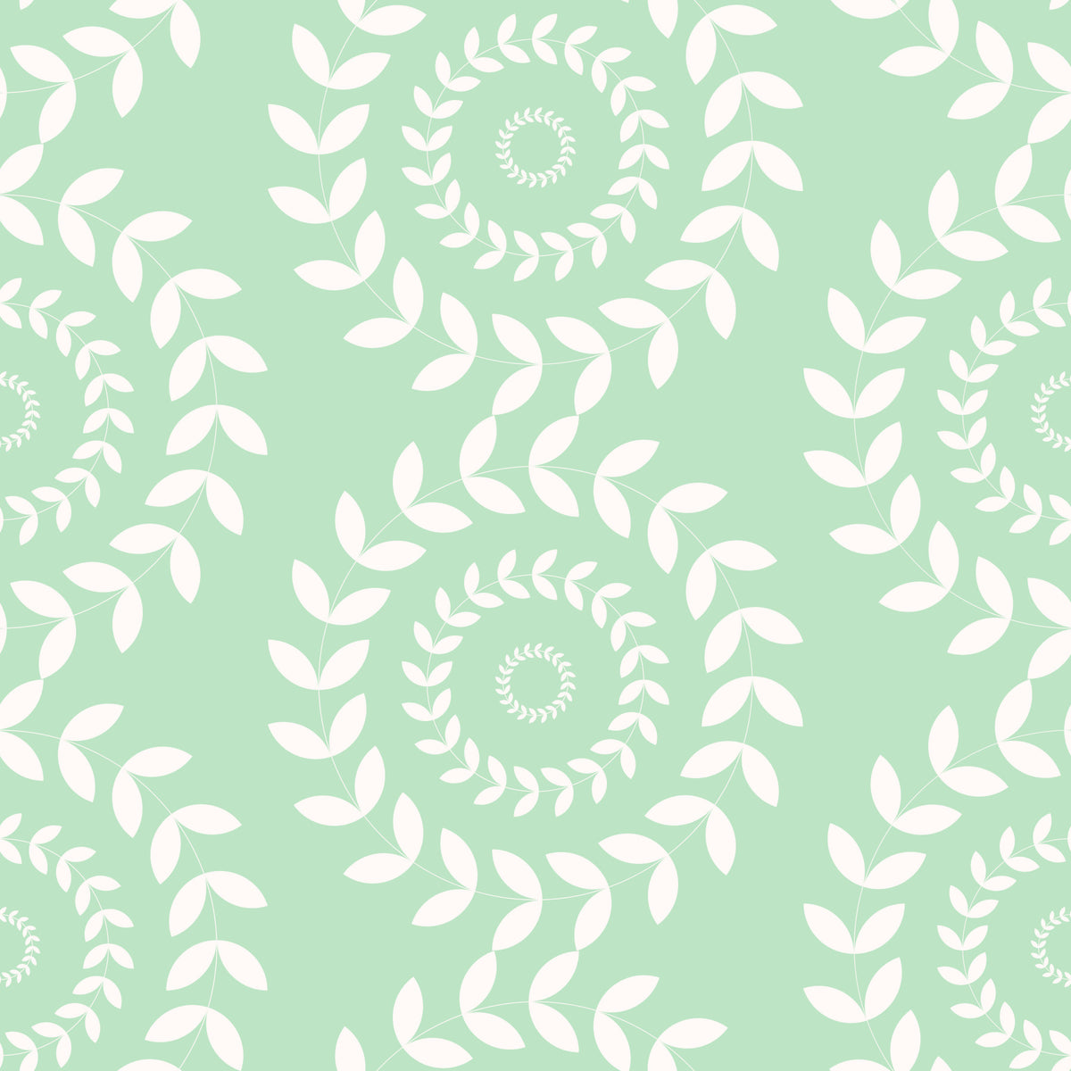 Subtle Geometric Botanical Ornament Wallpaper⁠ in your room