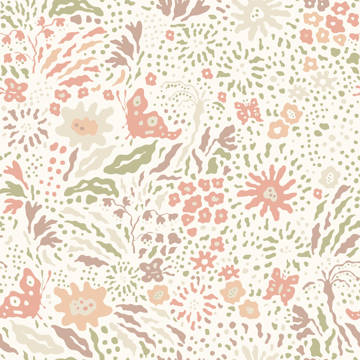 Subtle Pink Meadow Wallpaper⁠ in your room — zoomed