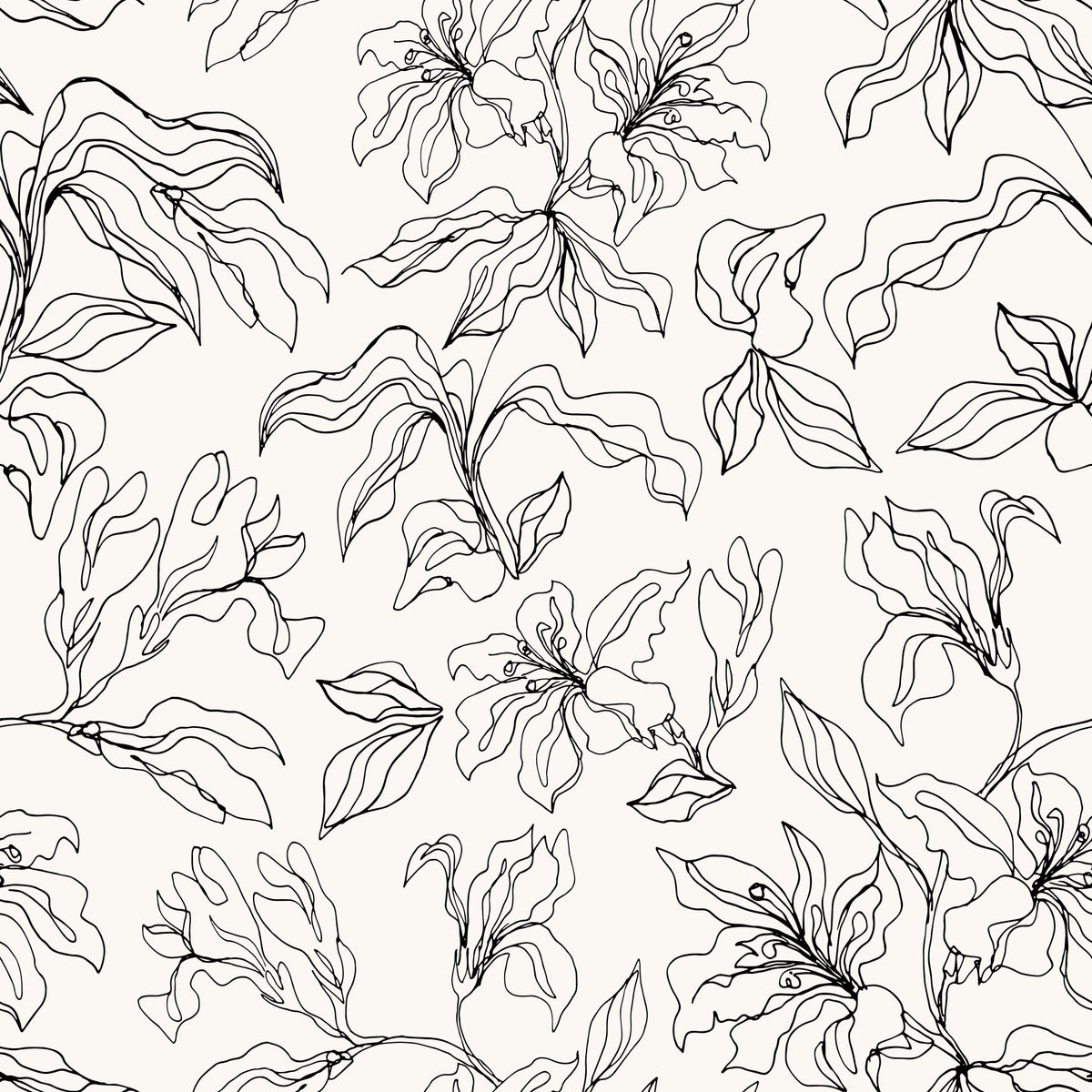 Outlined Lilies Wallpaper⁠