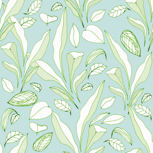 Hand Drawn Tropical Leaves Wallpaper⁠