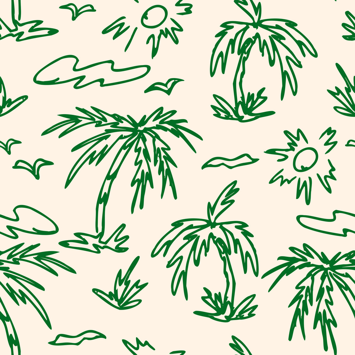 Hand Drawn Tropical Palms Wallpaper⁠ in your room