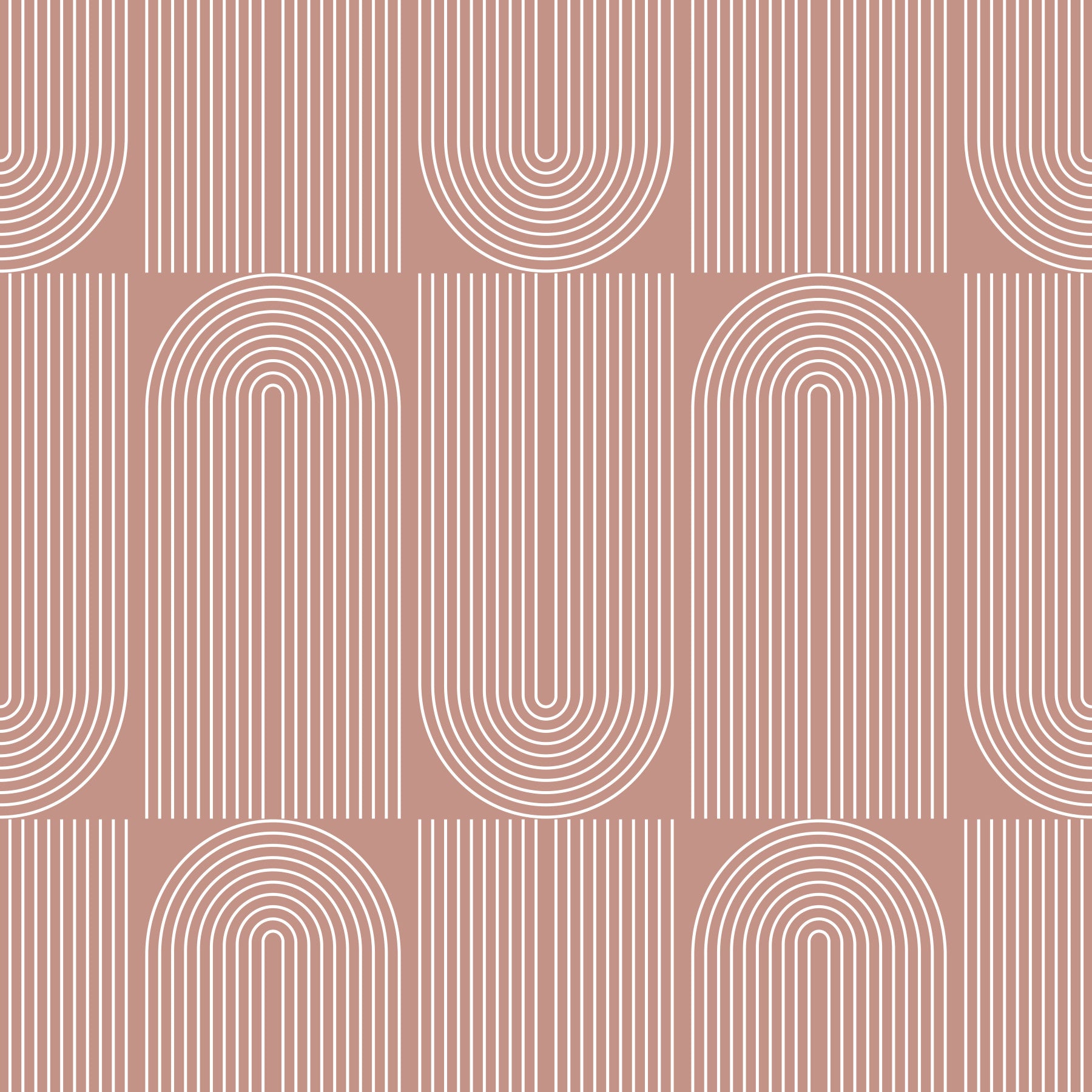 Creamy Geometric Outlined Wallpaper