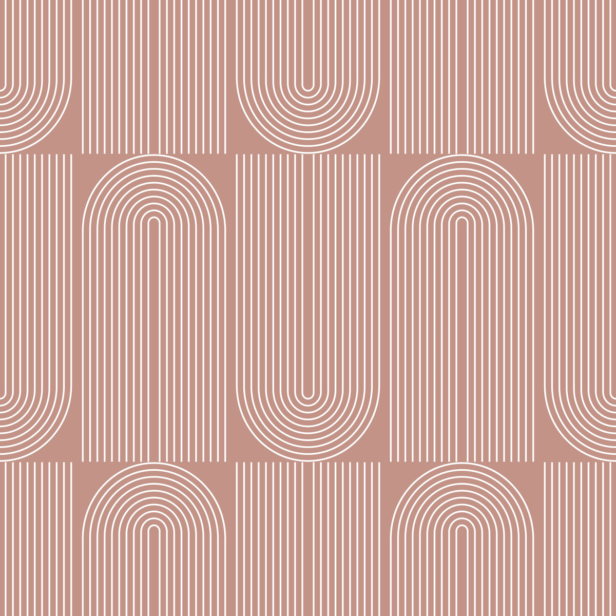 Creamy Geometric Outlined Wallpaper in your room — zoomed