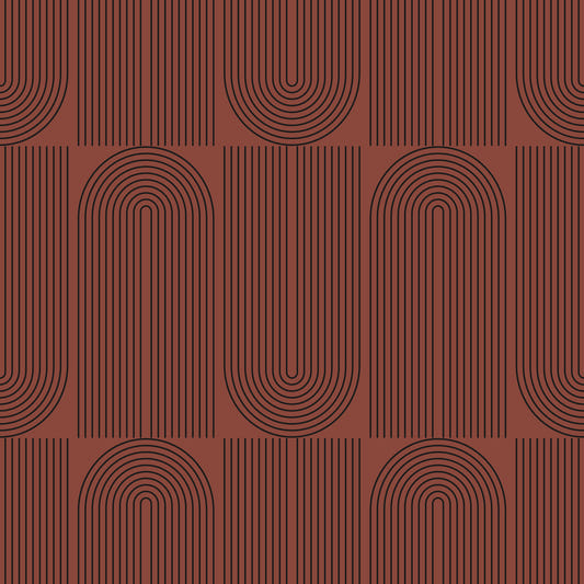 Brown Geometric Outlined Wallpaper