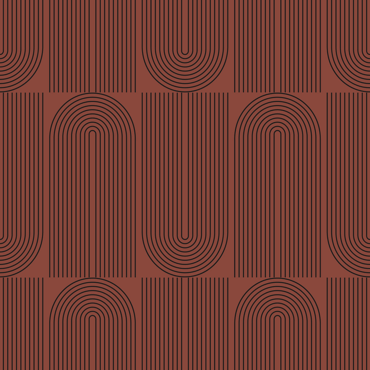 Brown Geometric Outlined Wallpaper