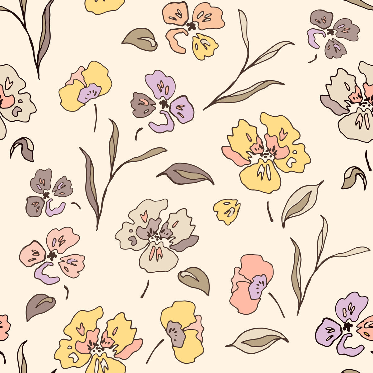 Garden Violets Wallpaper⁠ in your room — zoomed