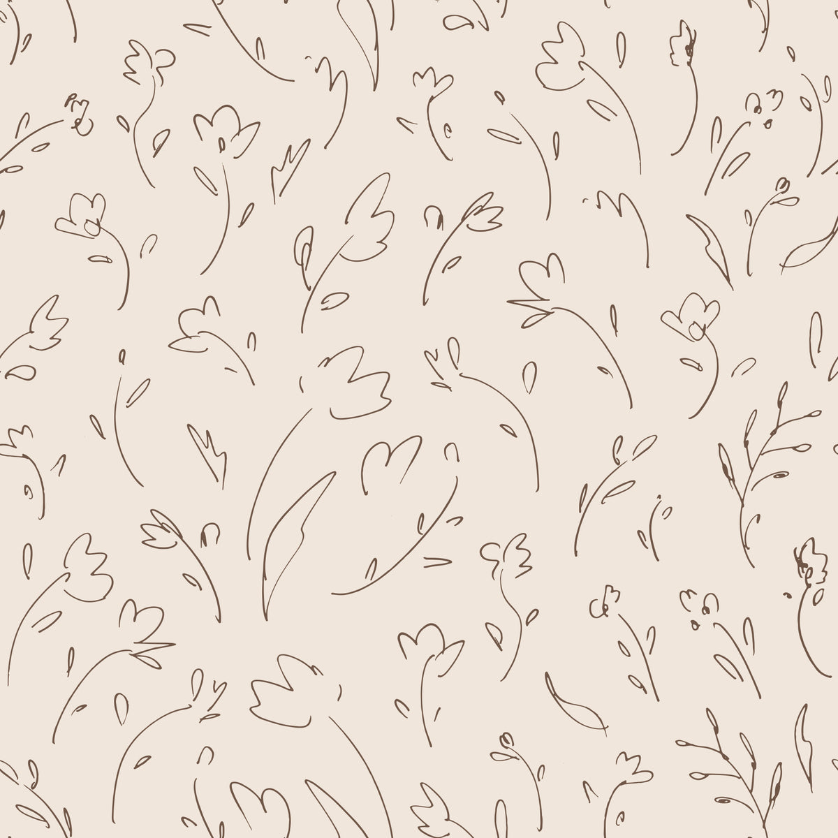 Flower Sketches Wallpaper⁠ in your room — zoomed