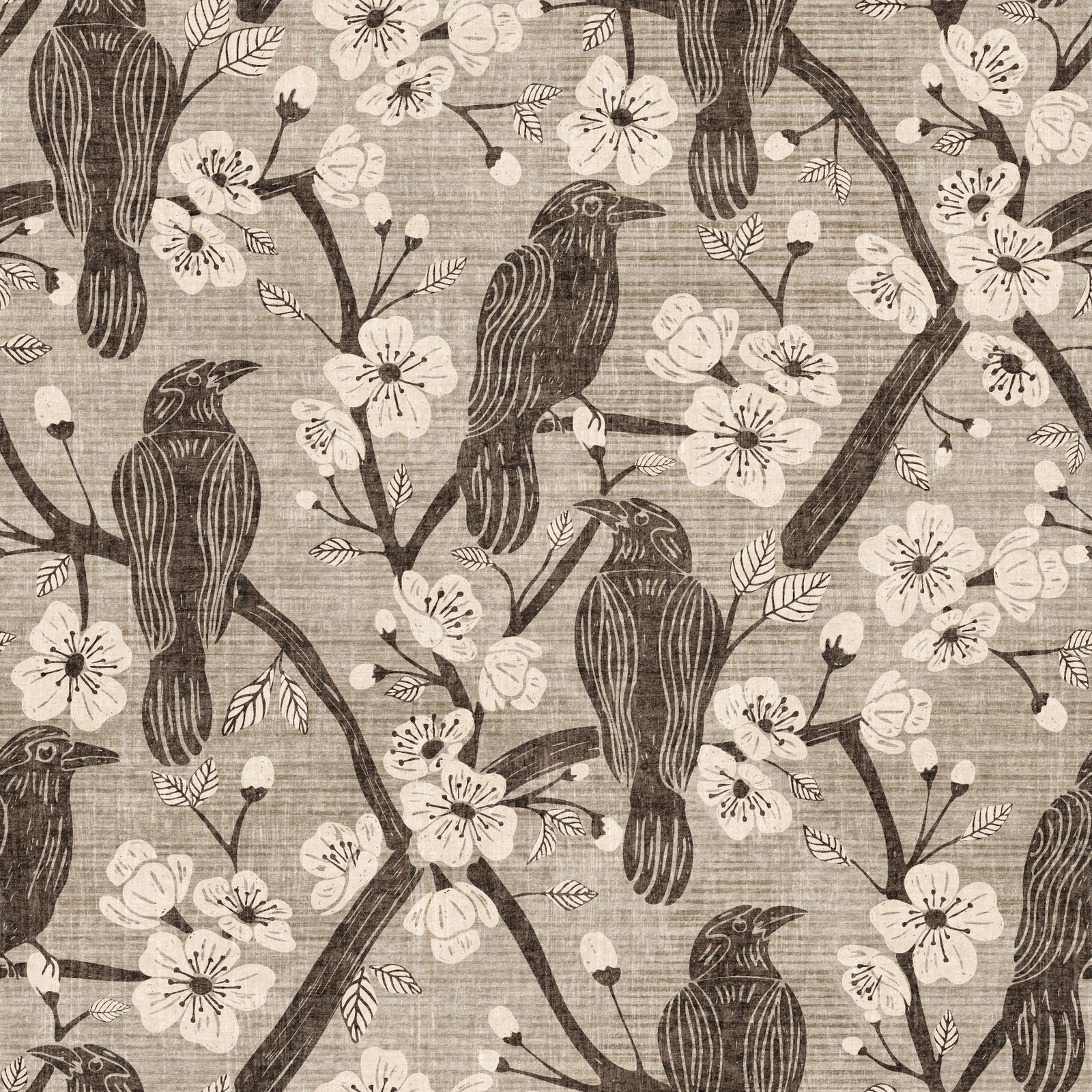 Bloom & Crows Taupe & Ivory Wallpaper⁠ in your room