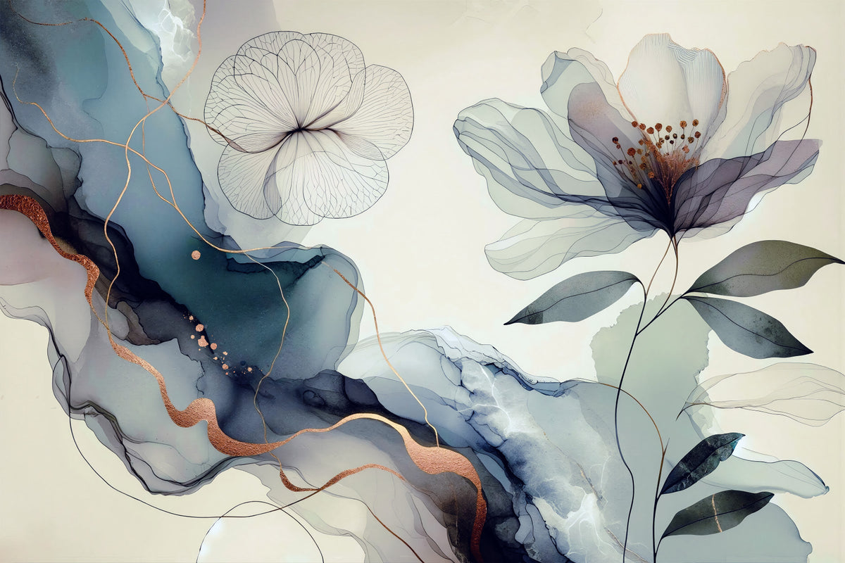 Dreamy Sage Garden Blue  Wall Mural in your room
