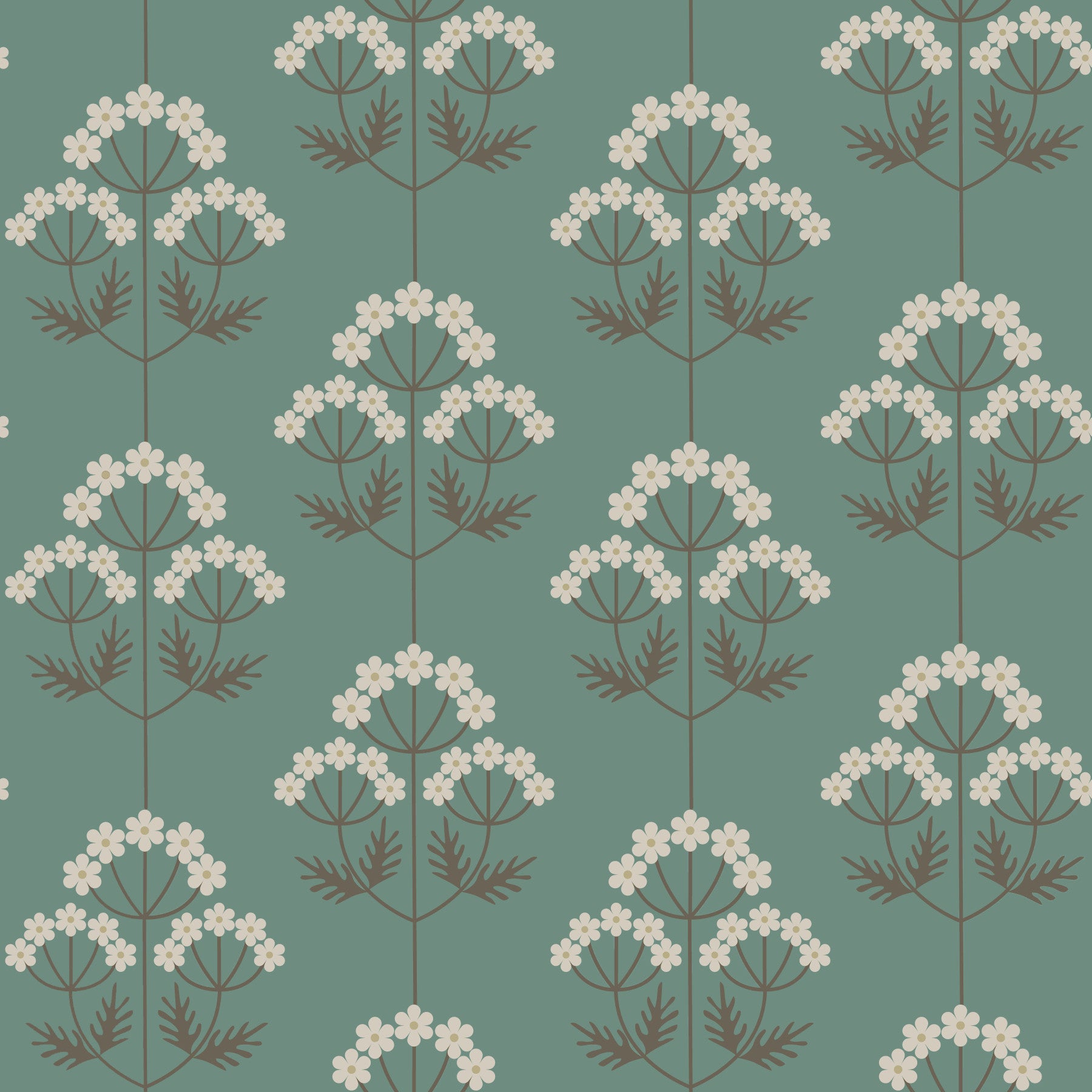 Retro Botanical Delight Wallpaper⁠ in your room — zoomed