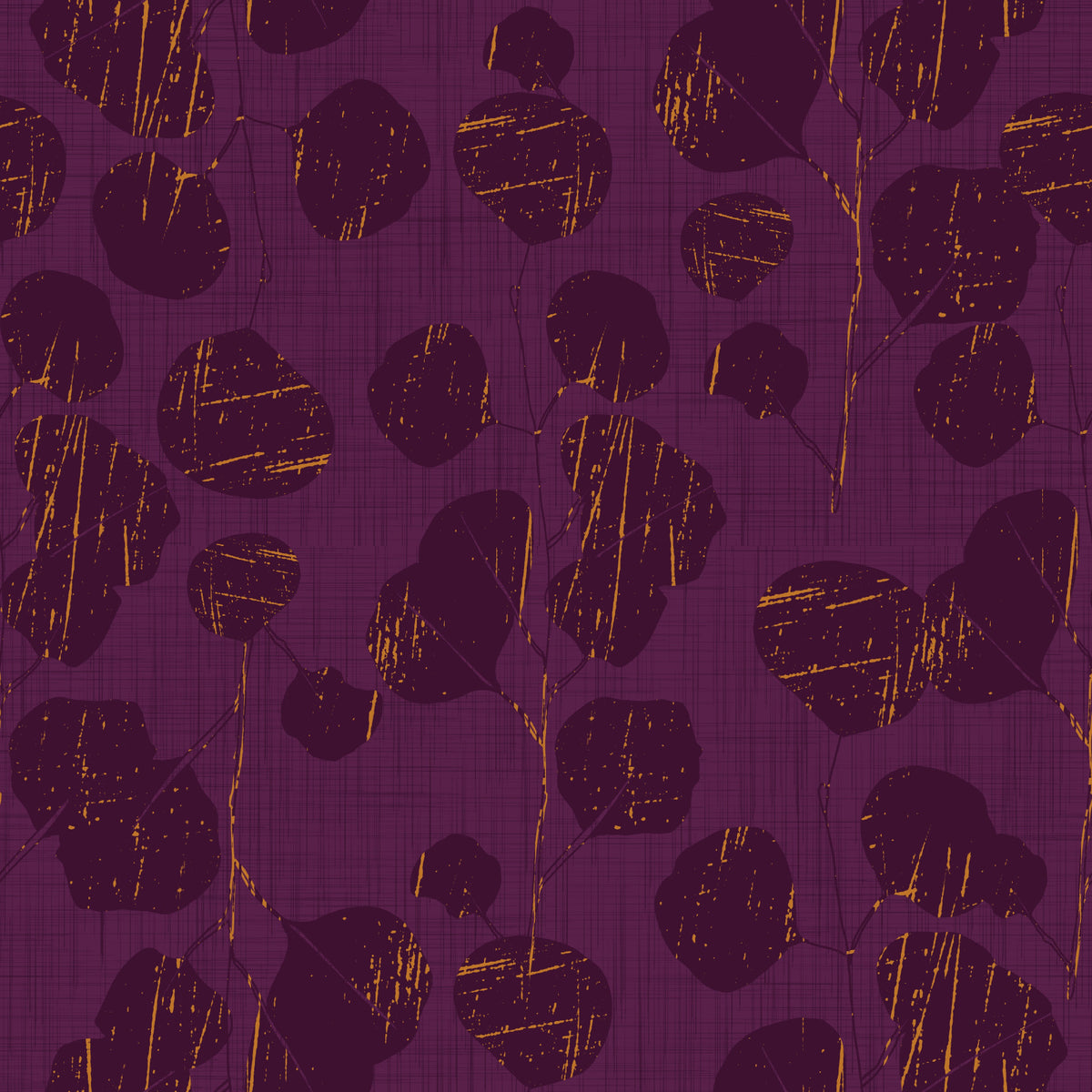 Boho Jewel Tone Botanical Plum Leave Purple Wallpaper⁠ in your room — zoomed