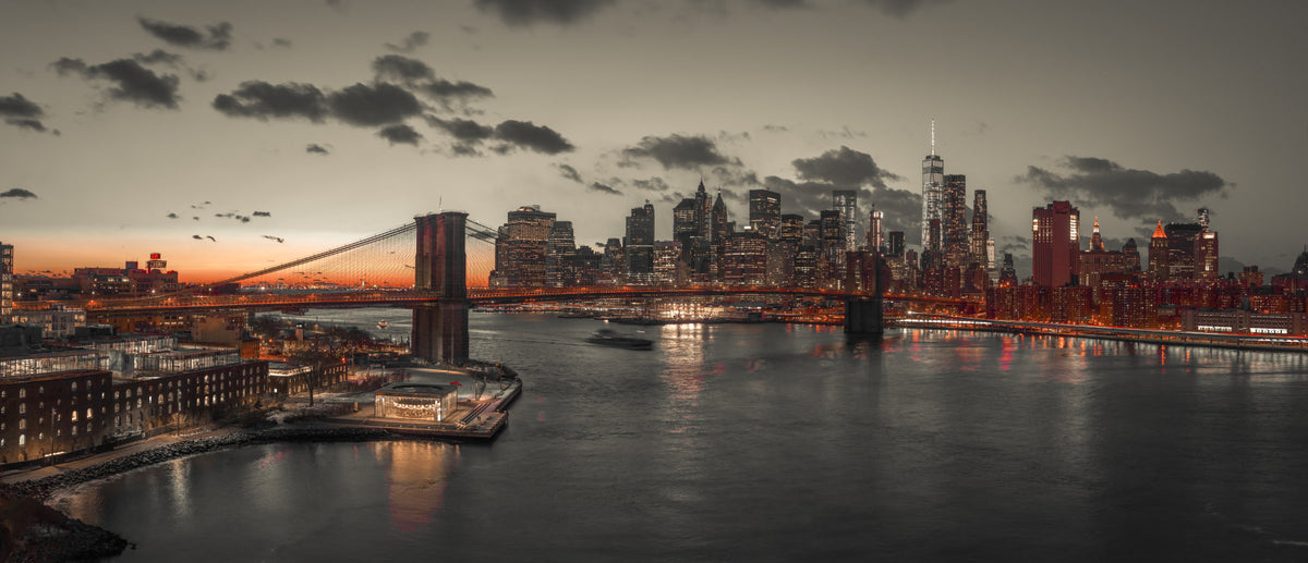 Lower Manhattan Dusk Wall Mural in your room