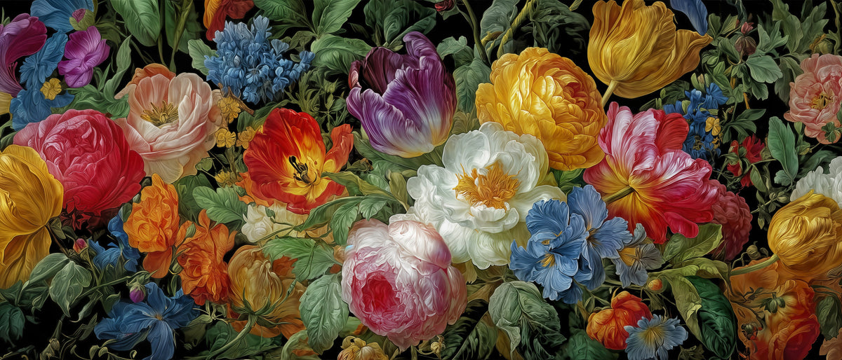 Radiant Blossom Parade Wall Mural in your room — zoomed