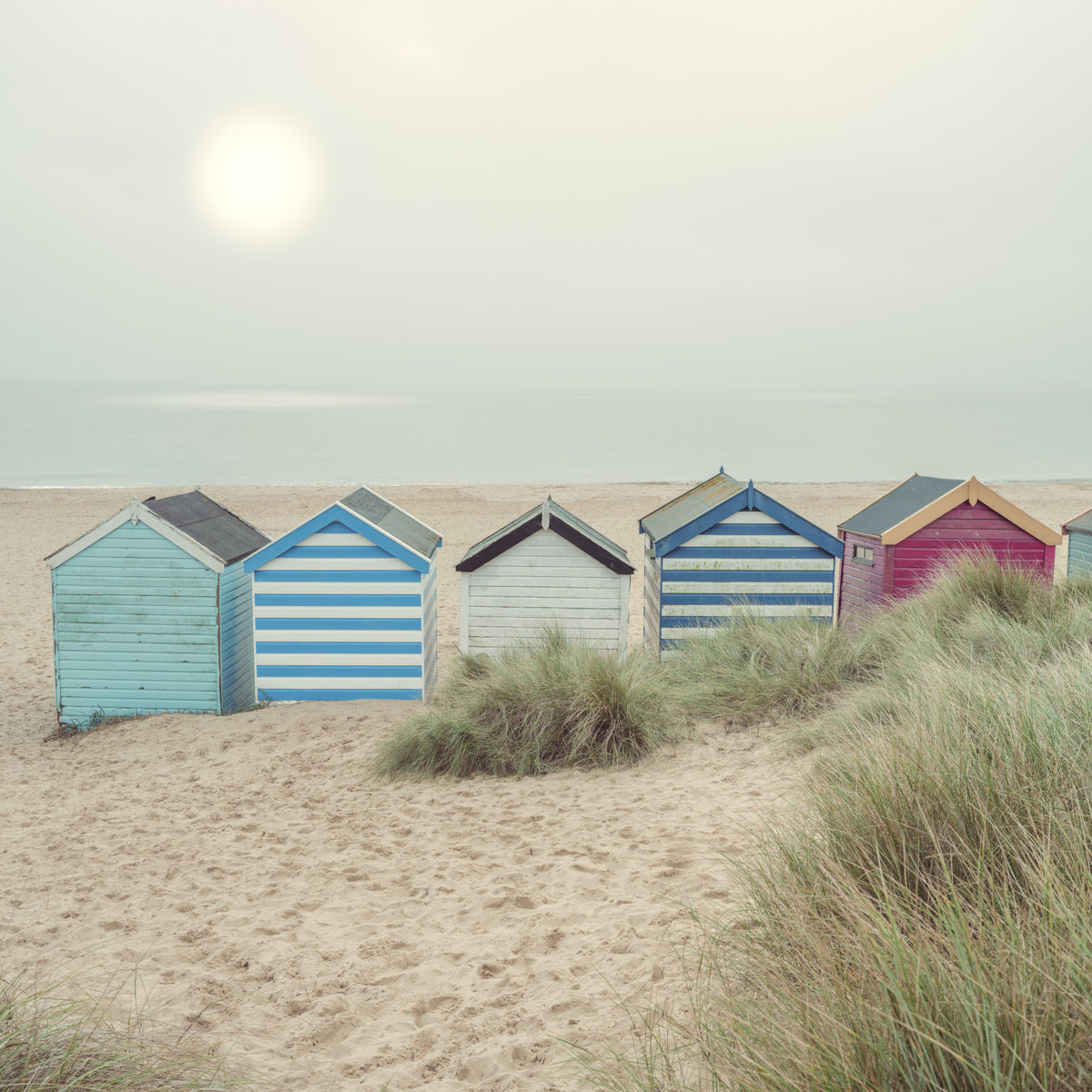 Row of Beach Huts Wall Mural in your room