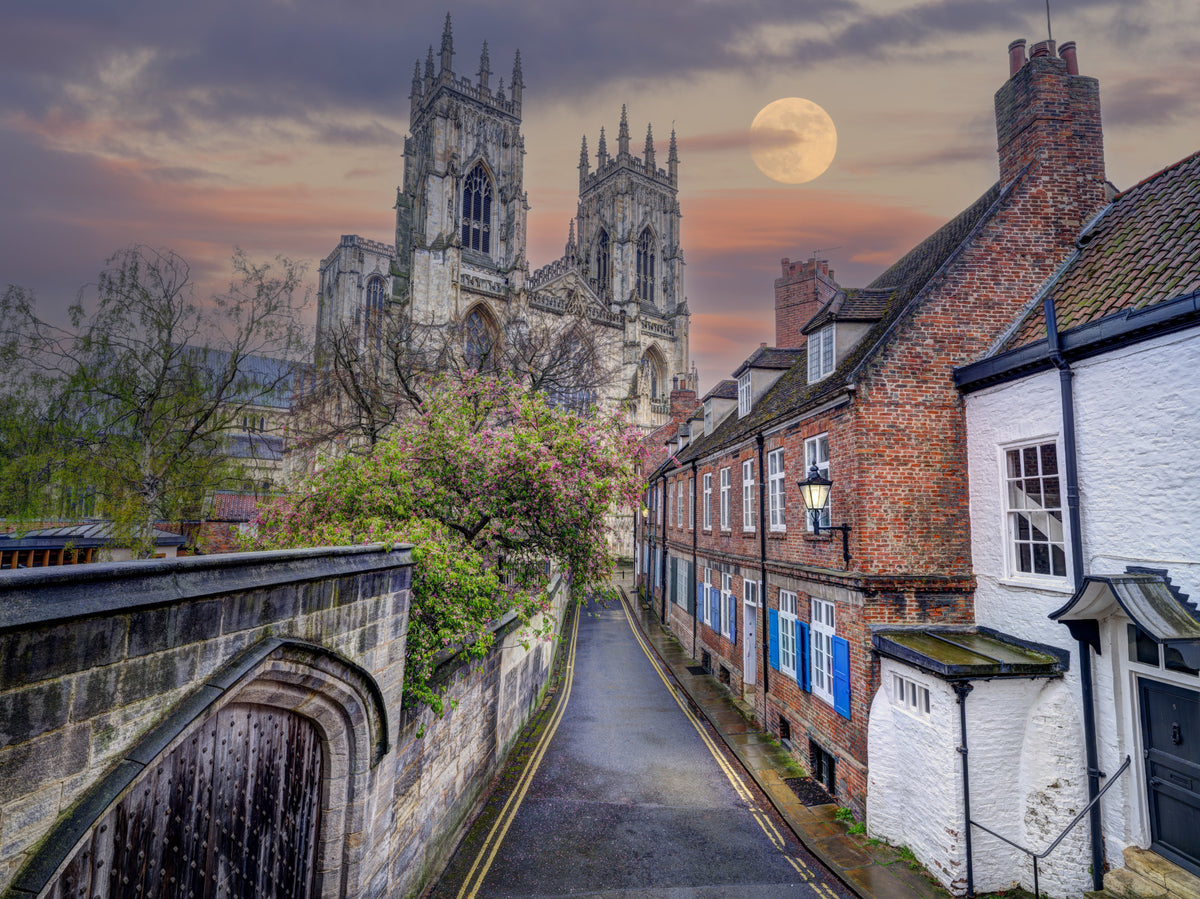 Charming Yorkshire Cathedral Street View Wall Mural in your room — zoomed