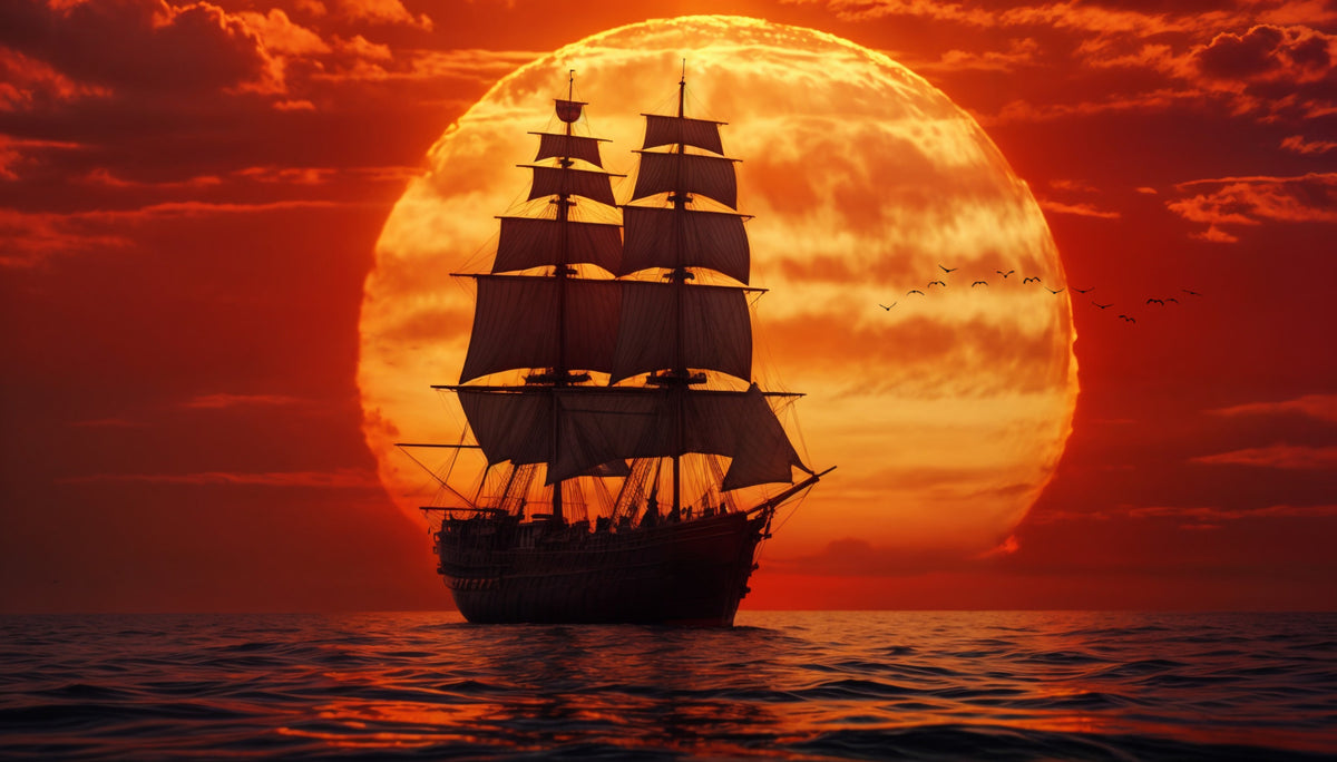 Sailing into Sunset Wall Mural in your room