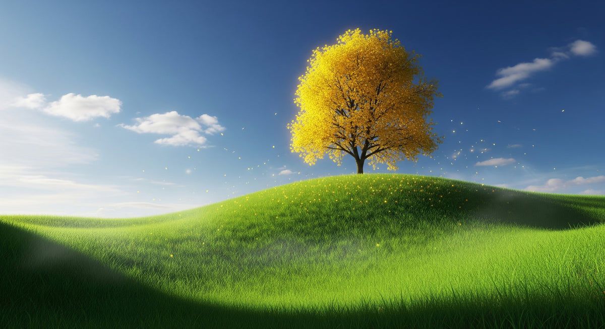 Golden Canopy Wall Mural in your room — zoomed