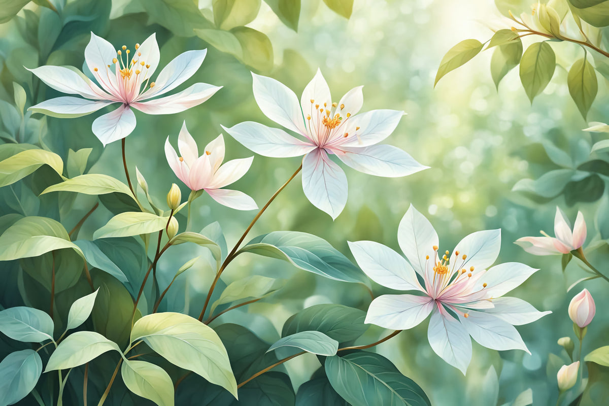 Floral Serenity Wall Mural in your room — zoomed