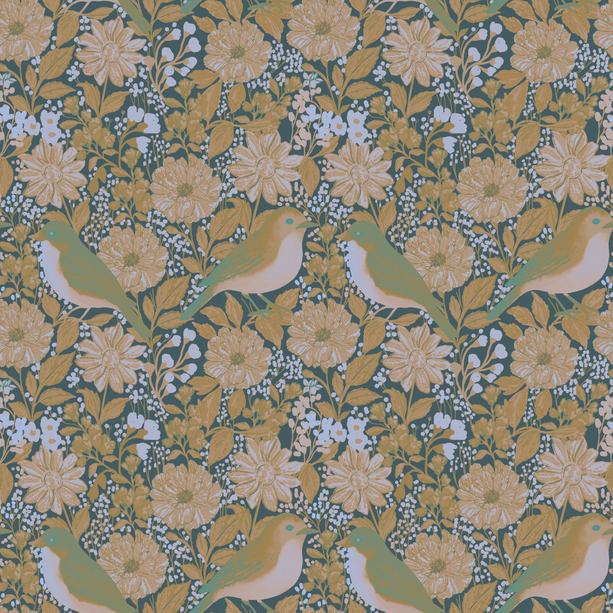 Bloom & Birds Serenity Wallpaper⁠ in your room