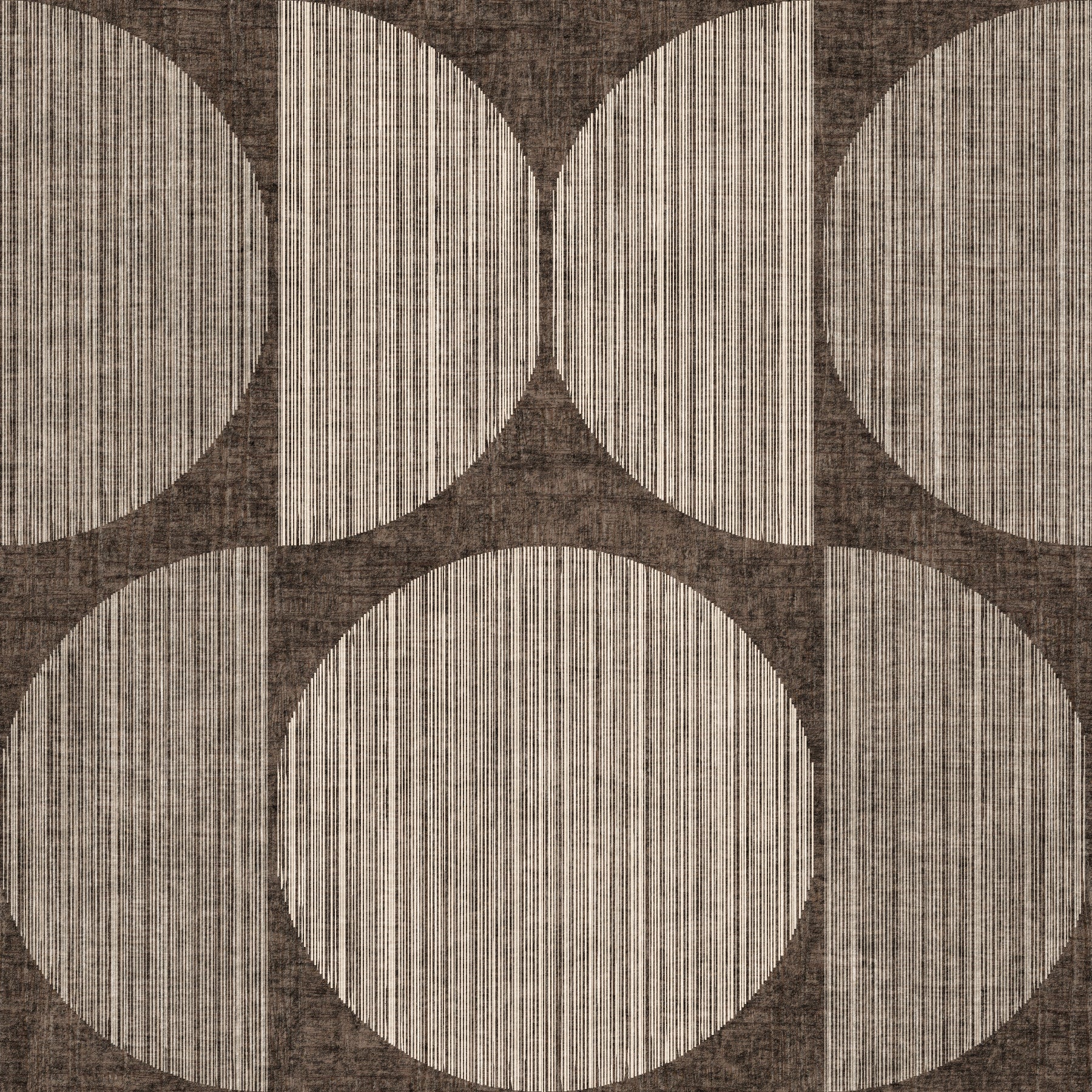 Bauhaus Brown Geometric Circle Retro & Rustic  Wallpaper⁠