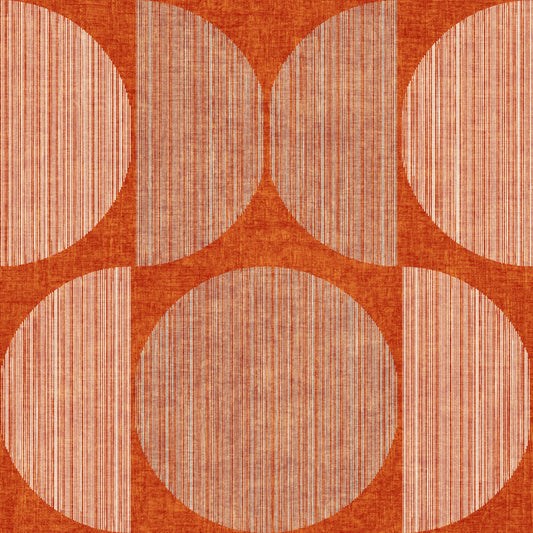 Bauhaus Terracotta Geometric Circle Rustic & Bold Wallpaper⁠
