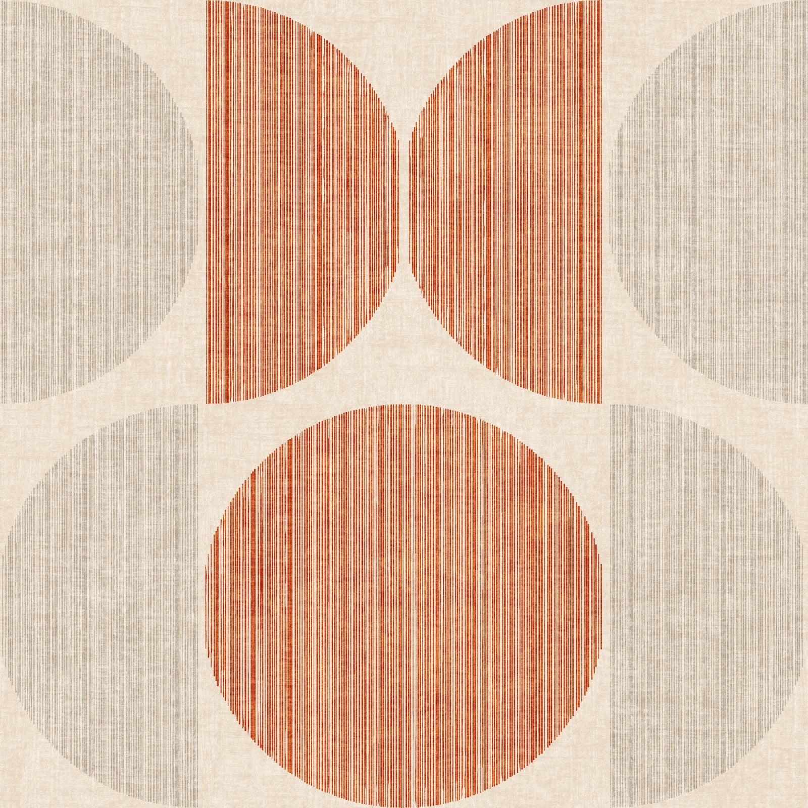 Bauhaus Orange Geometric Circle Boho & Retro  Wallpaper⁠ in your room
