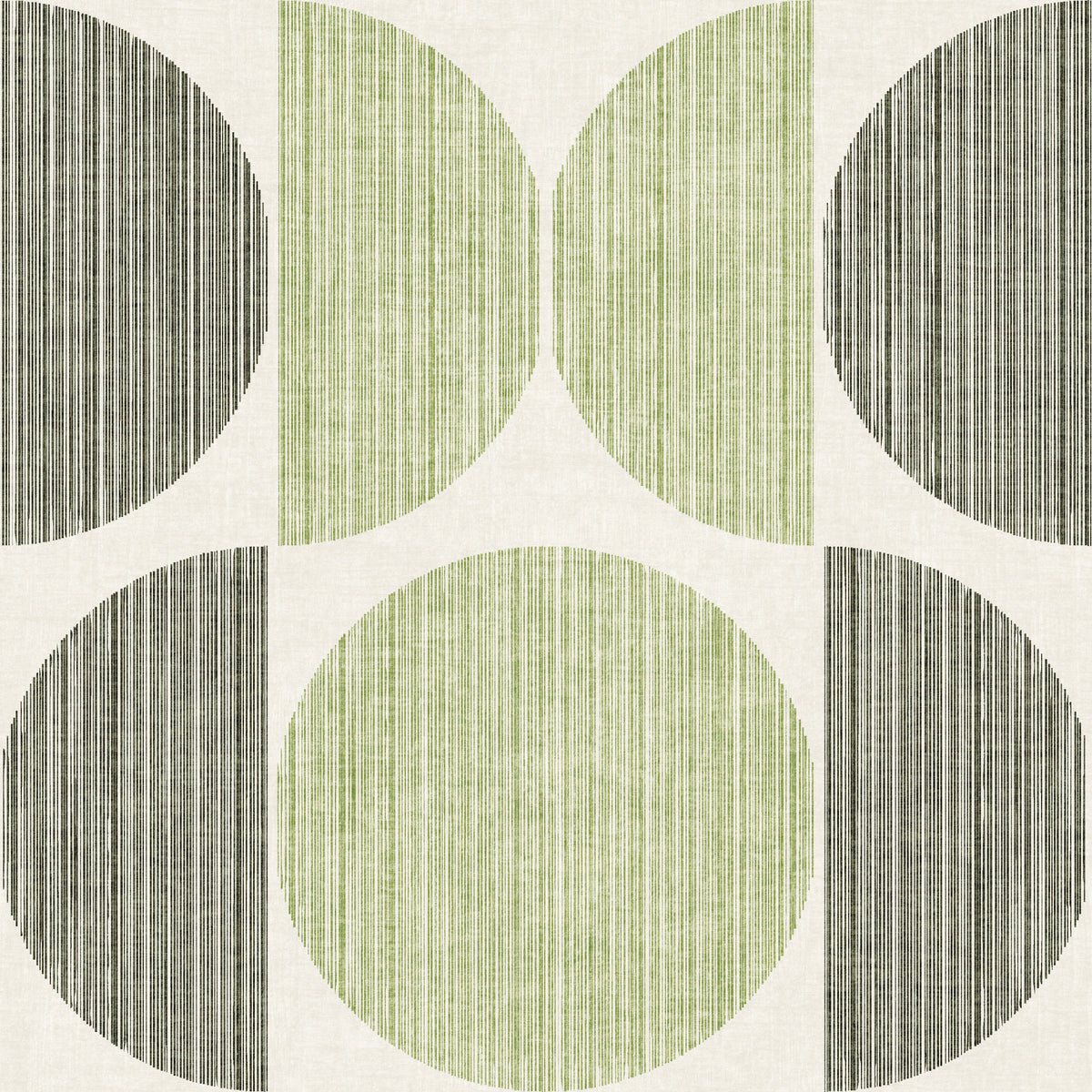 Bauhaus Sage Green Geometric Circle Japandi & Modern  Wallpaper⁠ in your room — zoomed