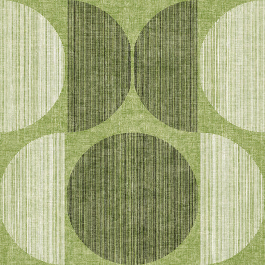 Bauhaus Green Geometric Circle Retro & Modern  Wallpaper⁠