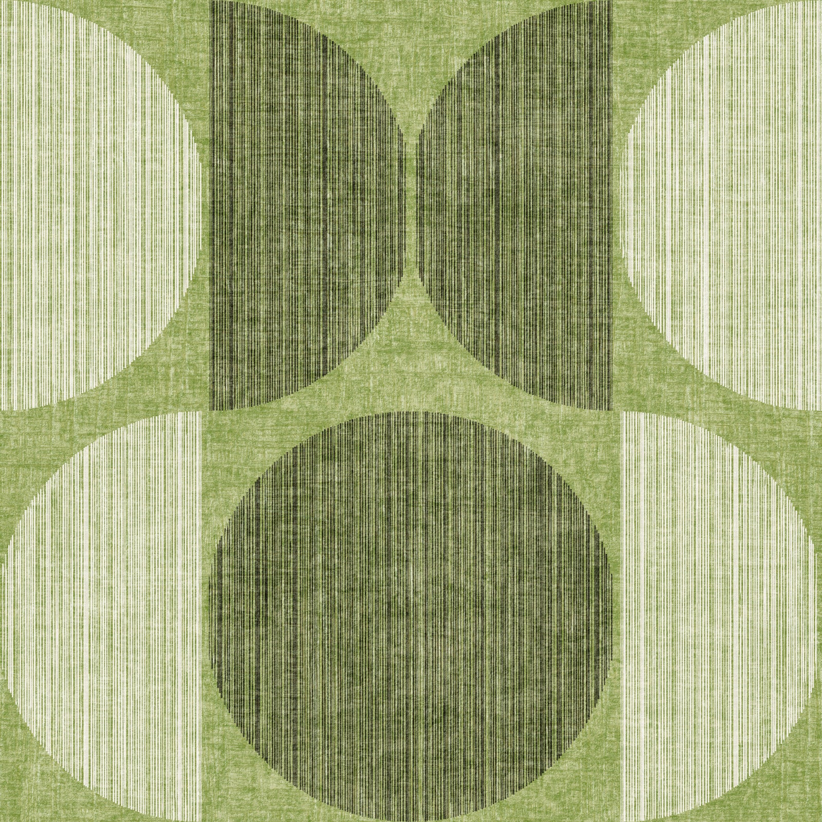 Bauhaus Green Geometric Circle Retro & Modern  Wallpaper⁠