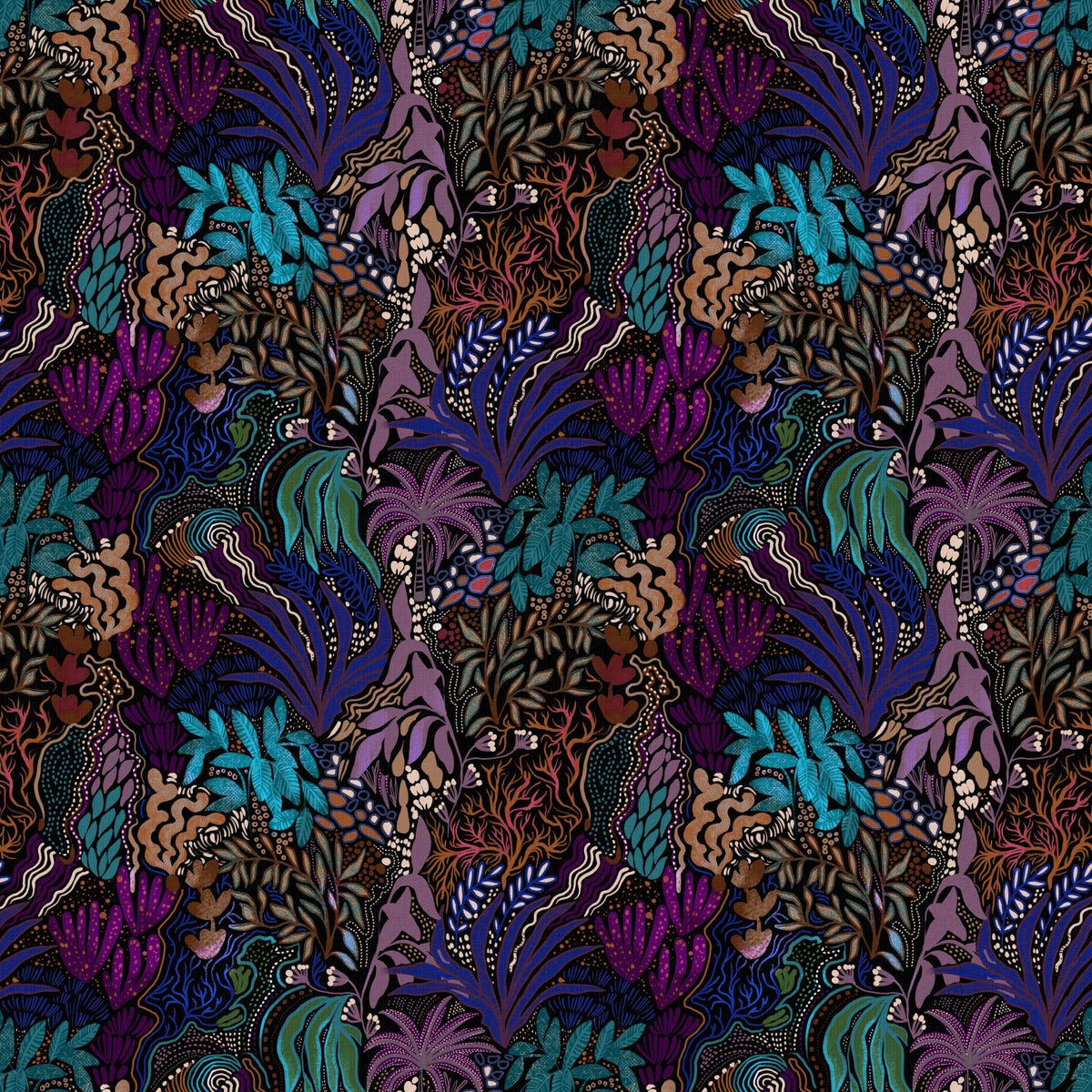 Midnight Jungle Maze Wallpaper⁠ in your room — zoomed