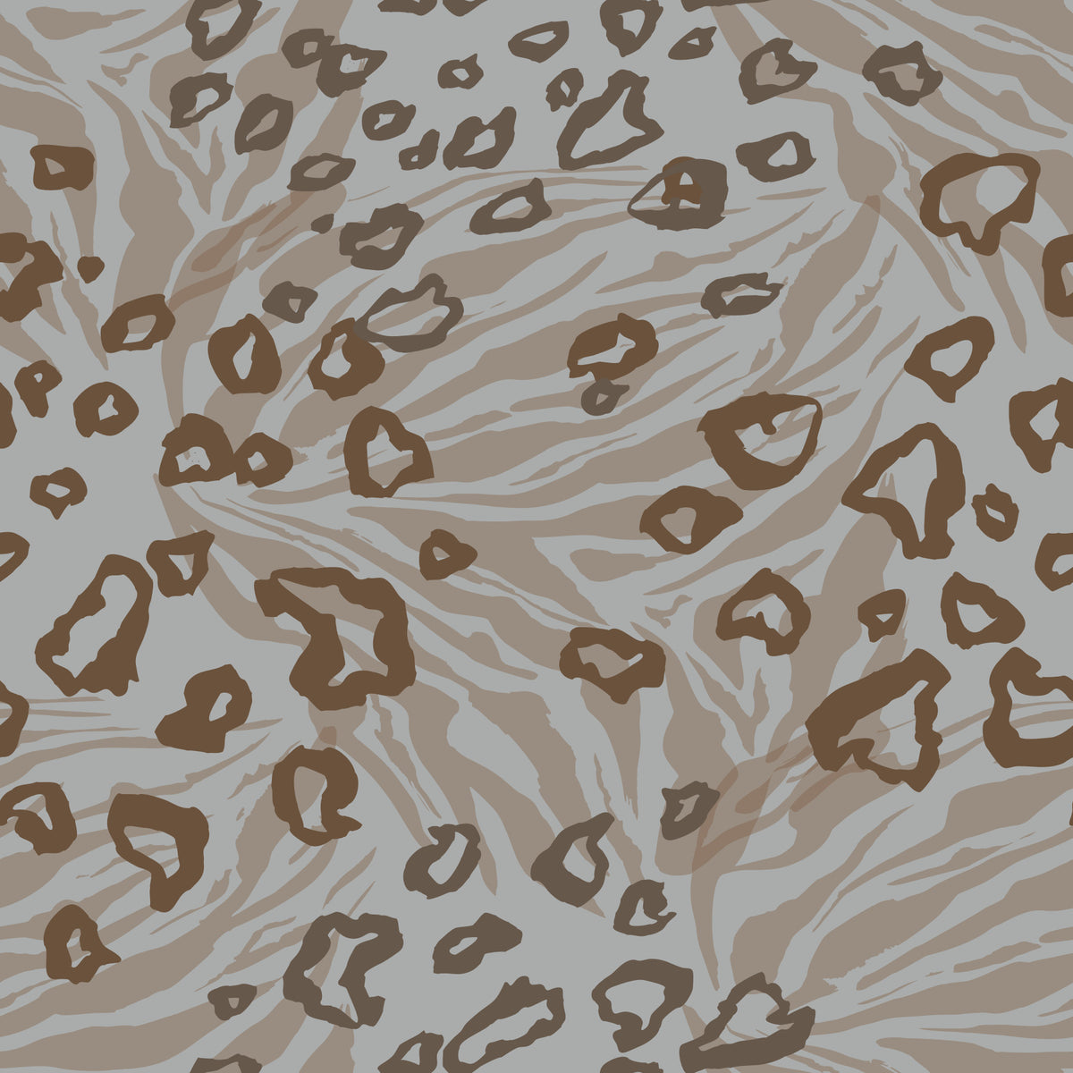 Earth Tones Animalia Wallpaper⁠ in your room — zoomed