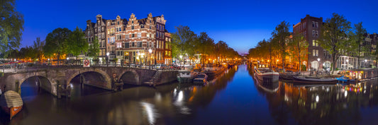 Amsterdam Night Canvas Wall Mural