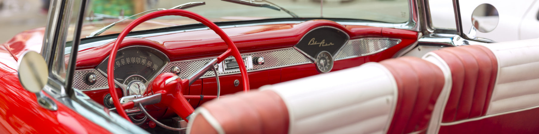 Retro Red: Bel Air Style Wall Mural in your room — zoomed