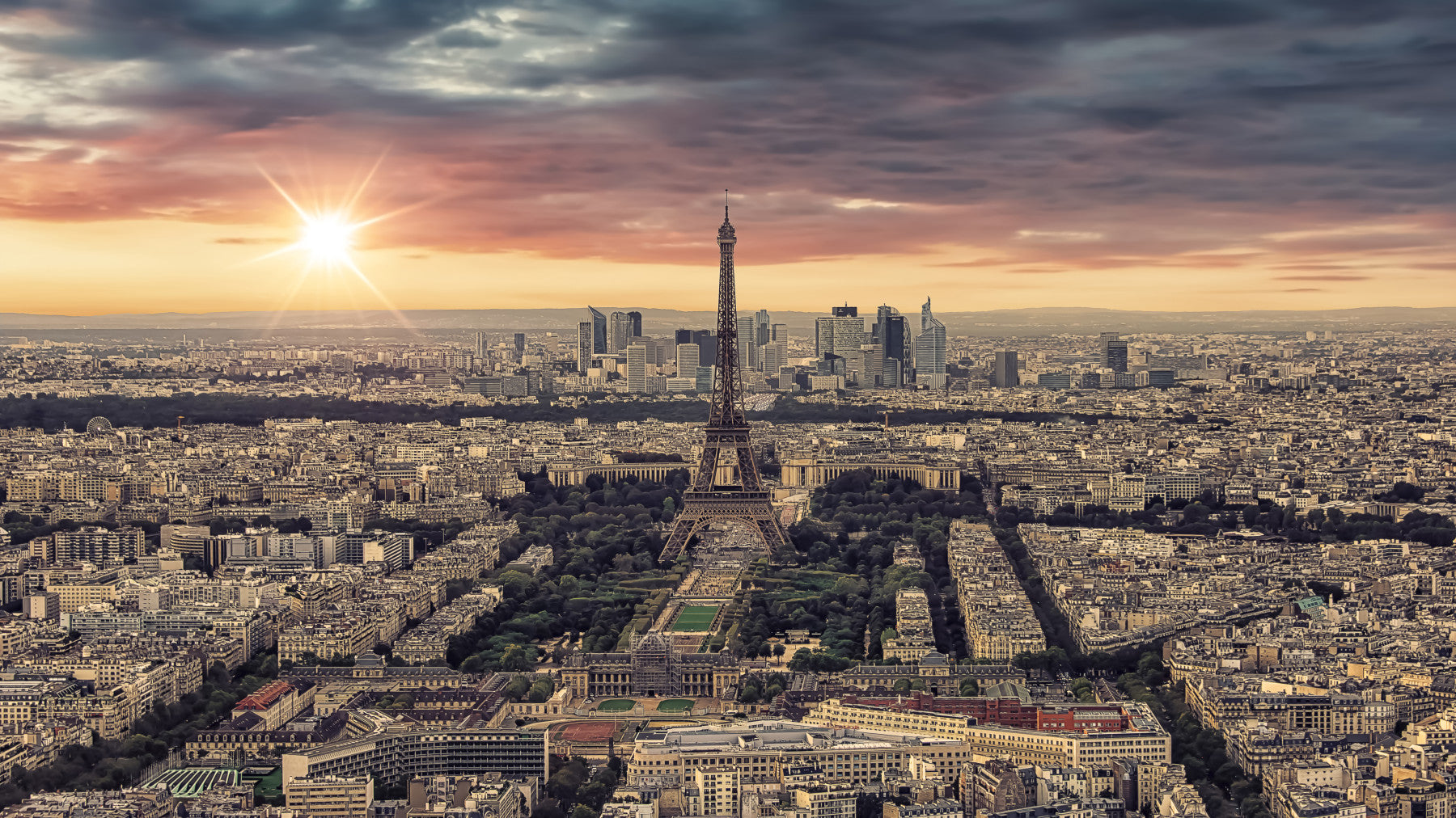 Parisian Dawn Wall Mural in your room — zoomed