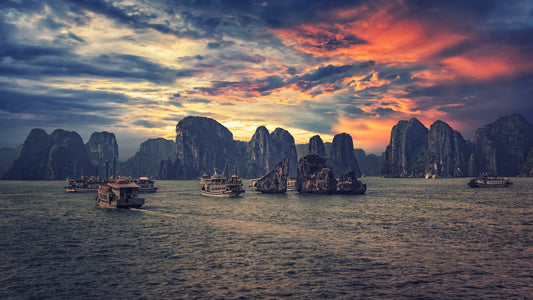 Halong Bay Sunset Wall Mural