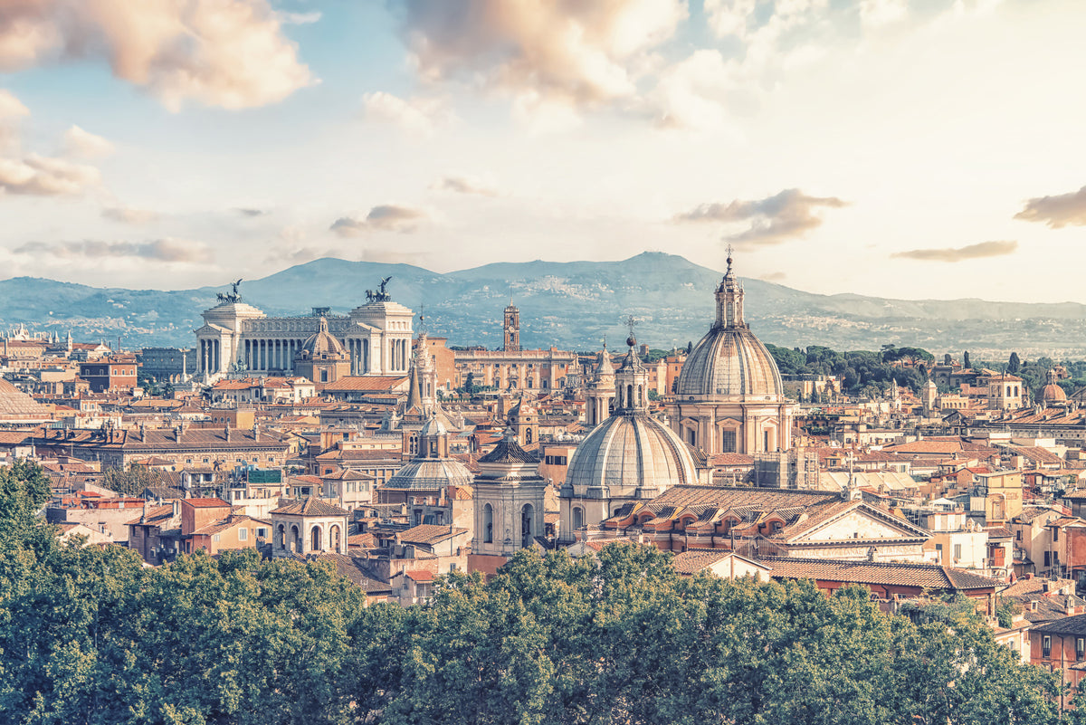 Eternal City: Roman Skyline Canvas Wall Mural in your room