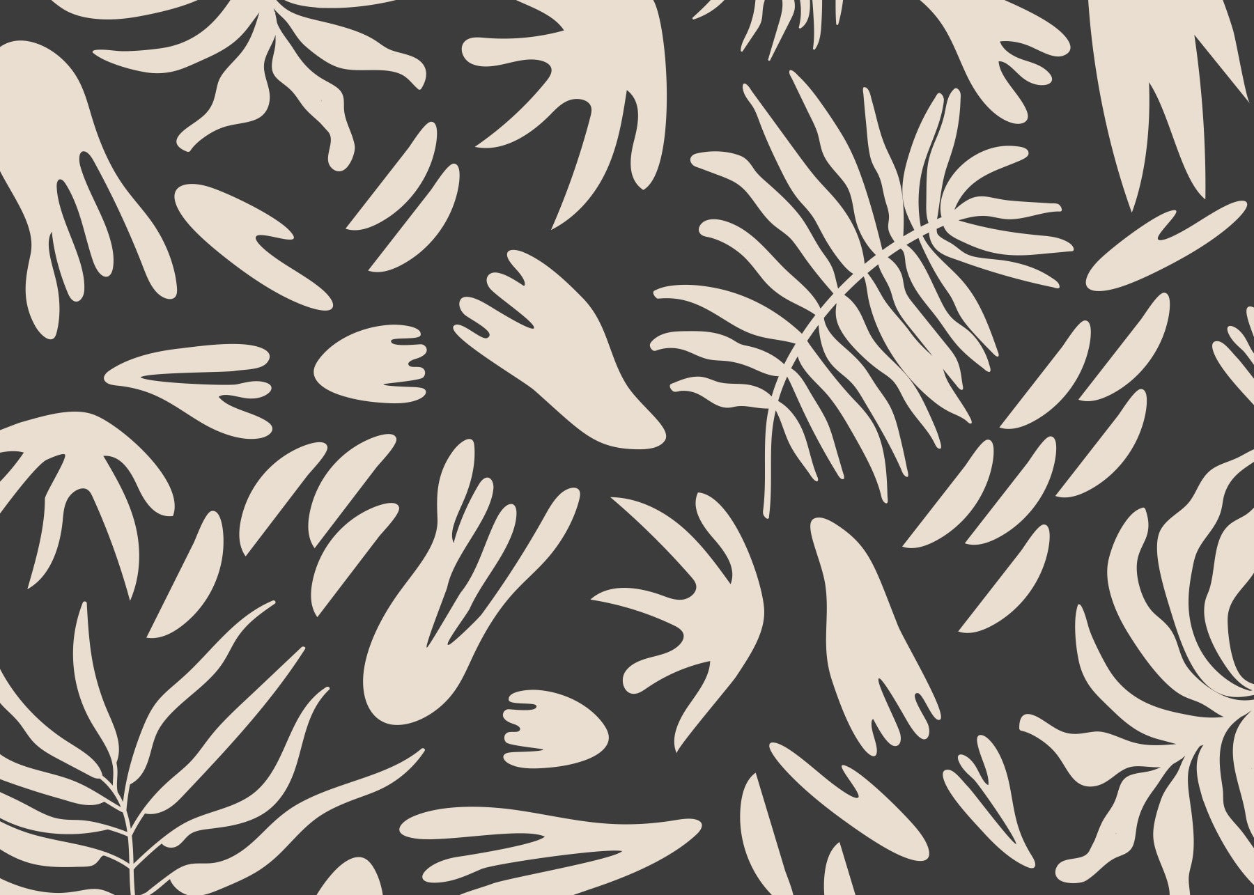 Organic Shapes Wall Mural in your room — zoomed
