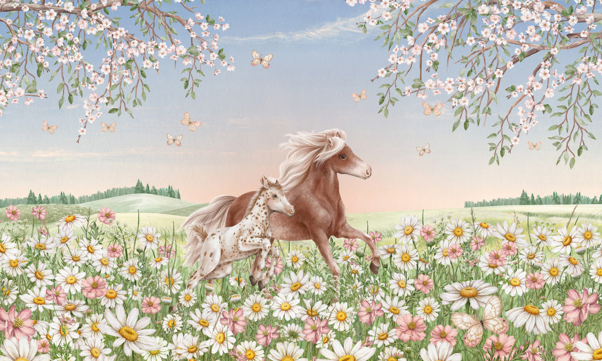 Blossom Horses Wall Mural in your room