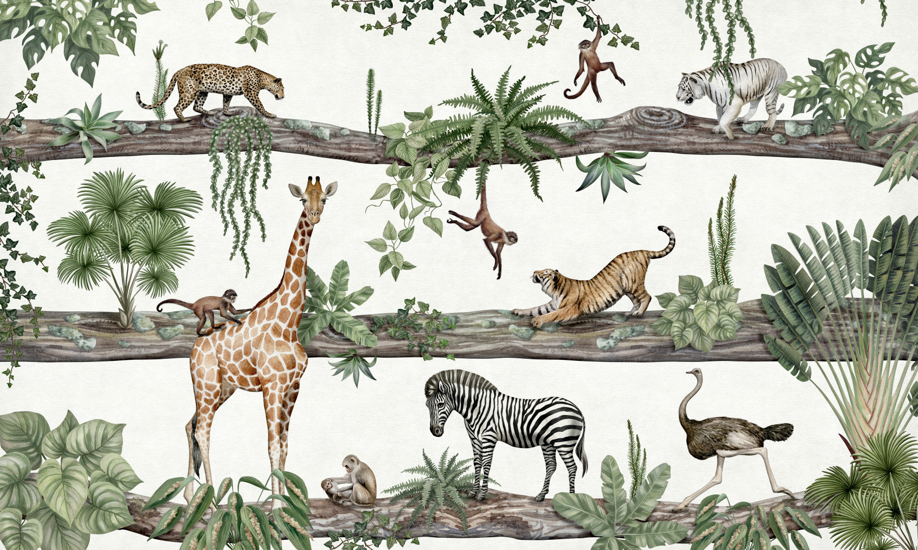 Enchanted Jungle Scene Wall Mural