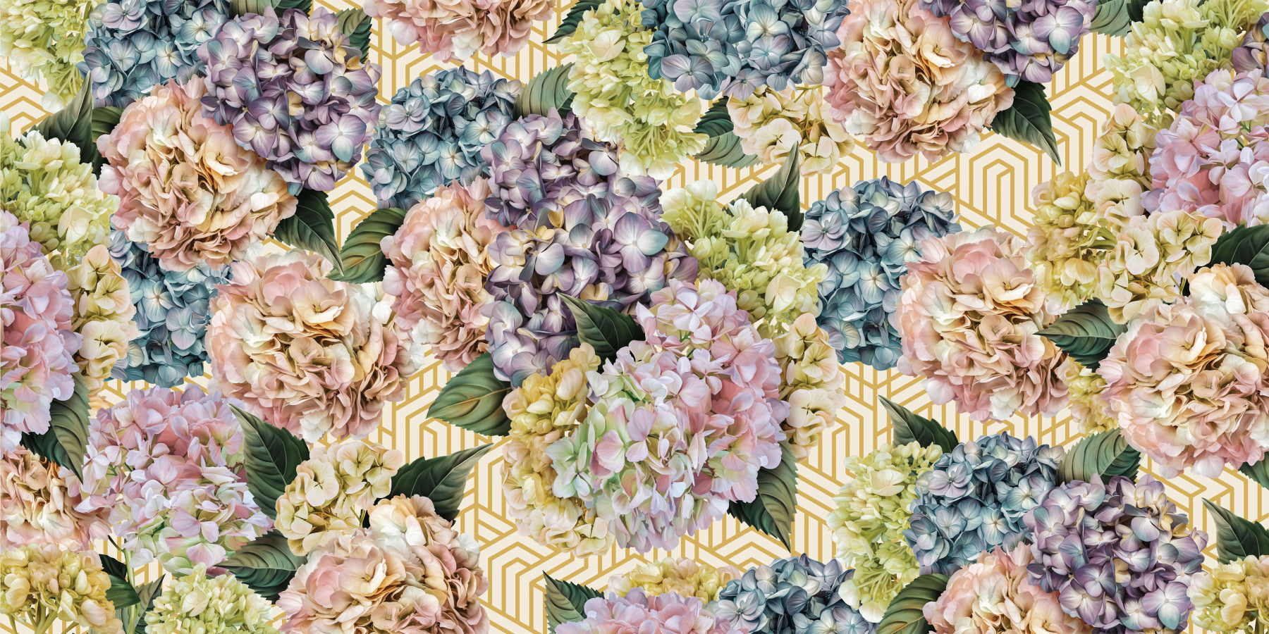 A beautiful modern art wall mural of delicate flowers.

